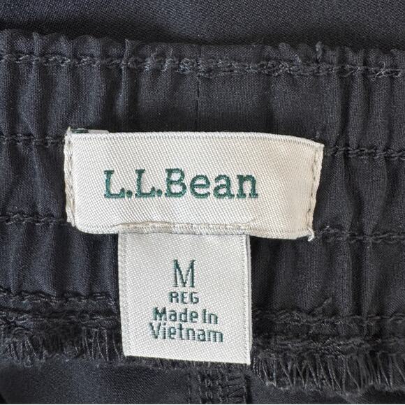 L. L. BEAN Pants Womens M Black Wide Leg Cropped Active Athletic Travel - Picture 7 of 9